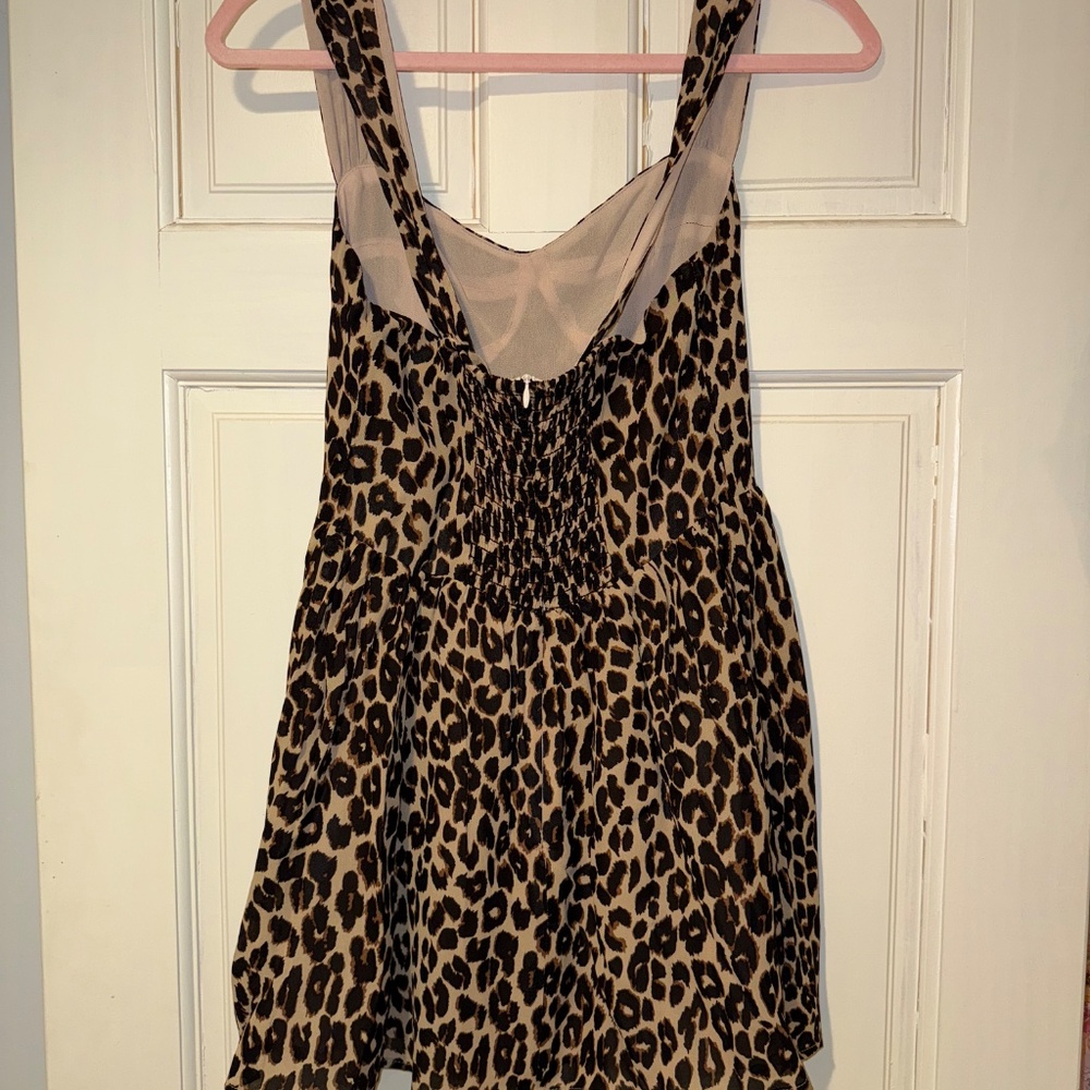 Reformation Leopard Print Mini Dress - Tan and Black - Picture 6 of 6